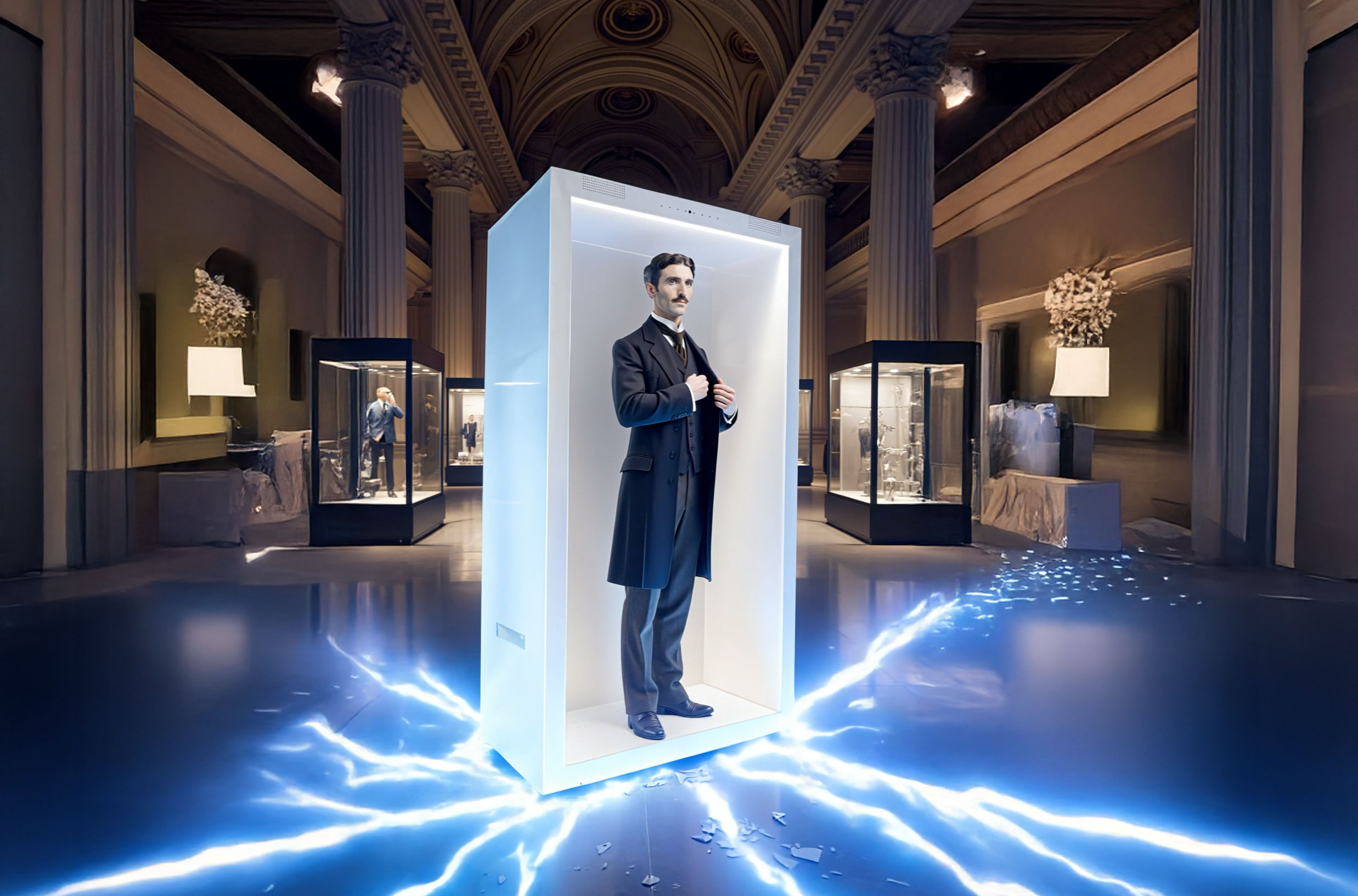 Nikola Tesla, AI Hologram museum by Ailias